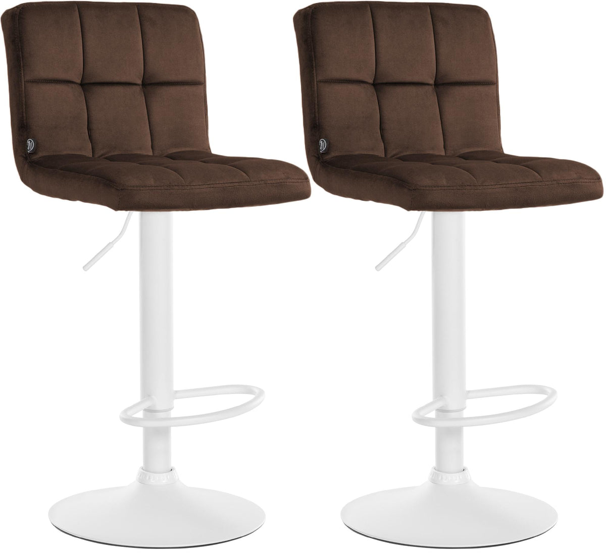 Set van 2 Barkrukken Peru Fluweel bruin,wit braun