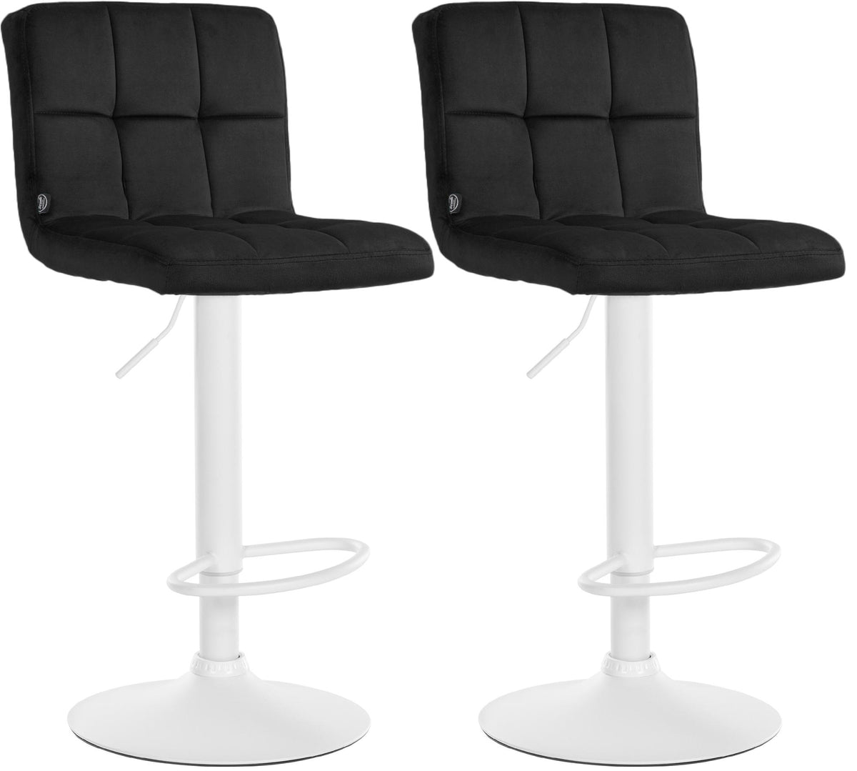 Set van 2 Barkrukken Peru Fluweel zwart,wit schwarz