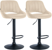 Set van 2 barkrukken Milet kunstleer creme,Metaal mat zwart creme