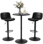 2er Bartisch Set Velor Kunstleder schwarz
