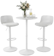 2er Bartisch Set Velor Kunstleder weiß