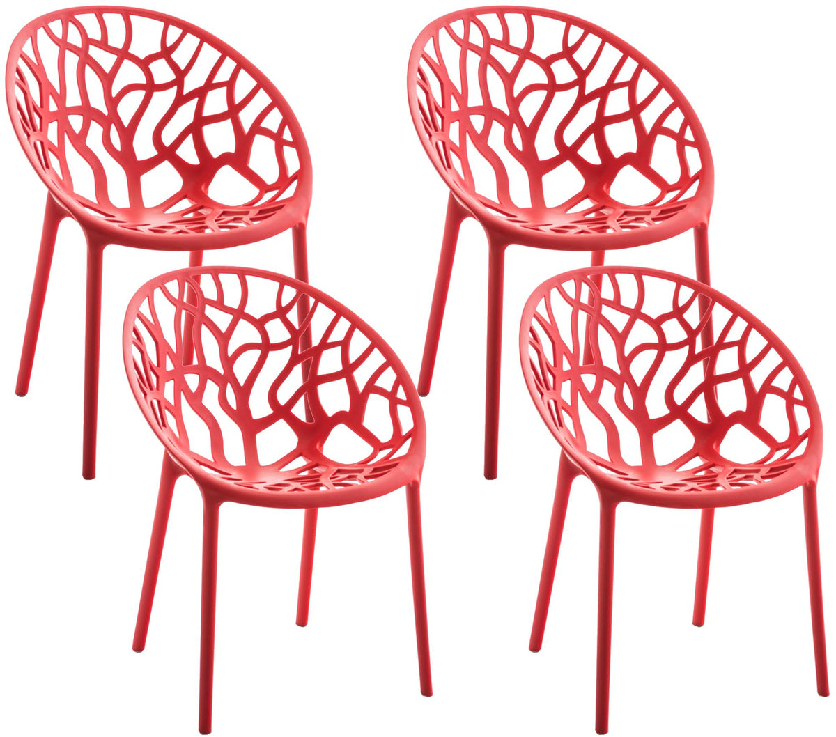 4er Set Stuhl Hope rot
