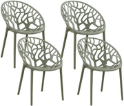 4er Set Stuhl Hope oliv