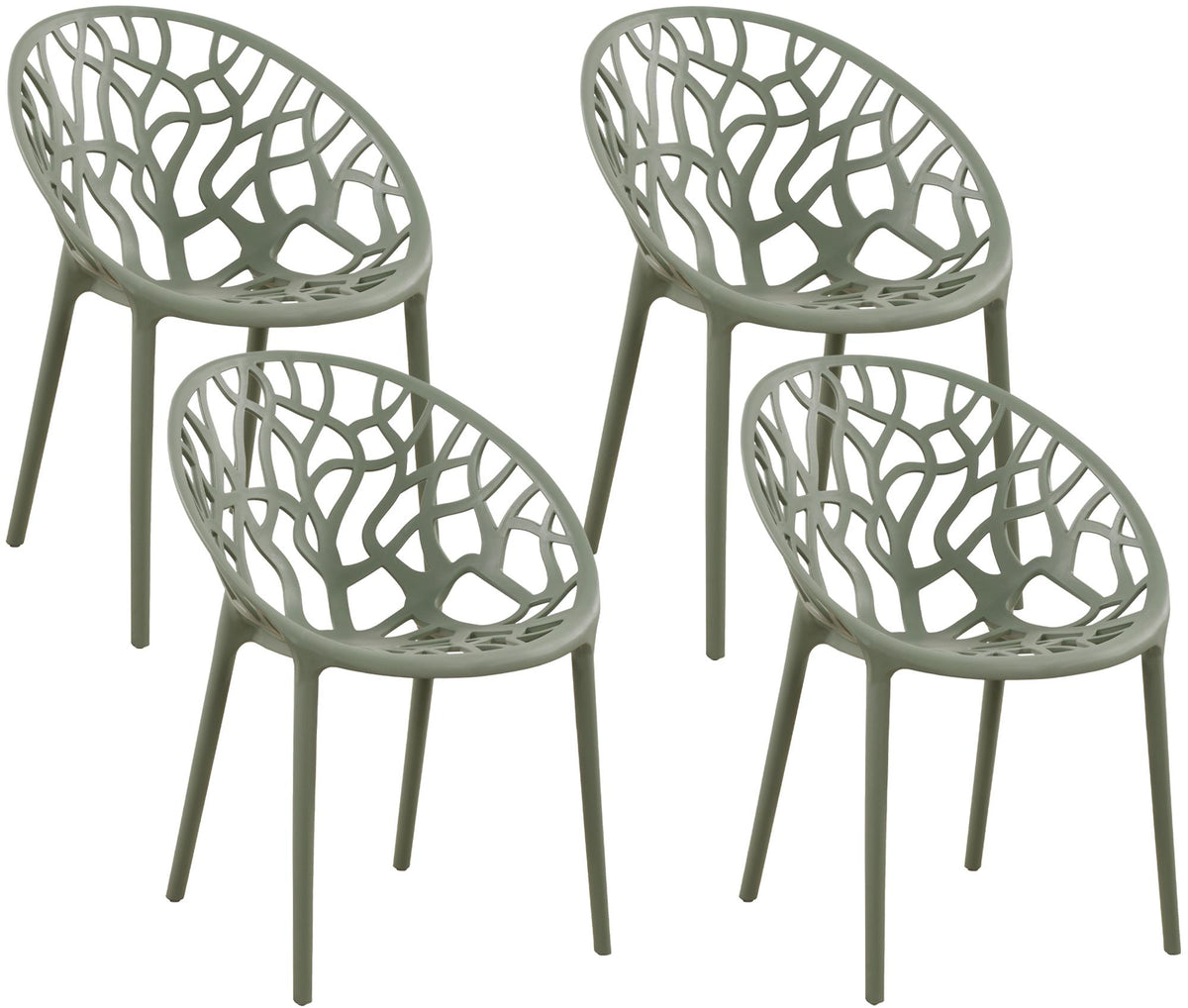 4er Set Stuhl Hope oliv