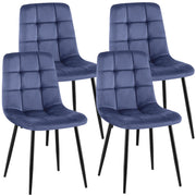 Set van 4 Eetkamerstoelen Antibes Fluweel blauw blau