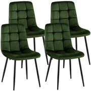 Set van 4 Eetkamerstoelen Antibes Fluweel groen grün