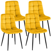 Set van 4 Eetkamerstoelen Antibes Fluweel geel gelb