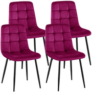 Set van 4 Eetkamerstoelen Antibes Fluweel purper lila