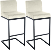 2er Set Barhocker Hopewell Samt B creme