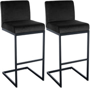 2er Set Barhocker Hopewell Samt B schwarz