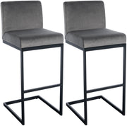 2er Set Barhocker Hopewell Samt B grau