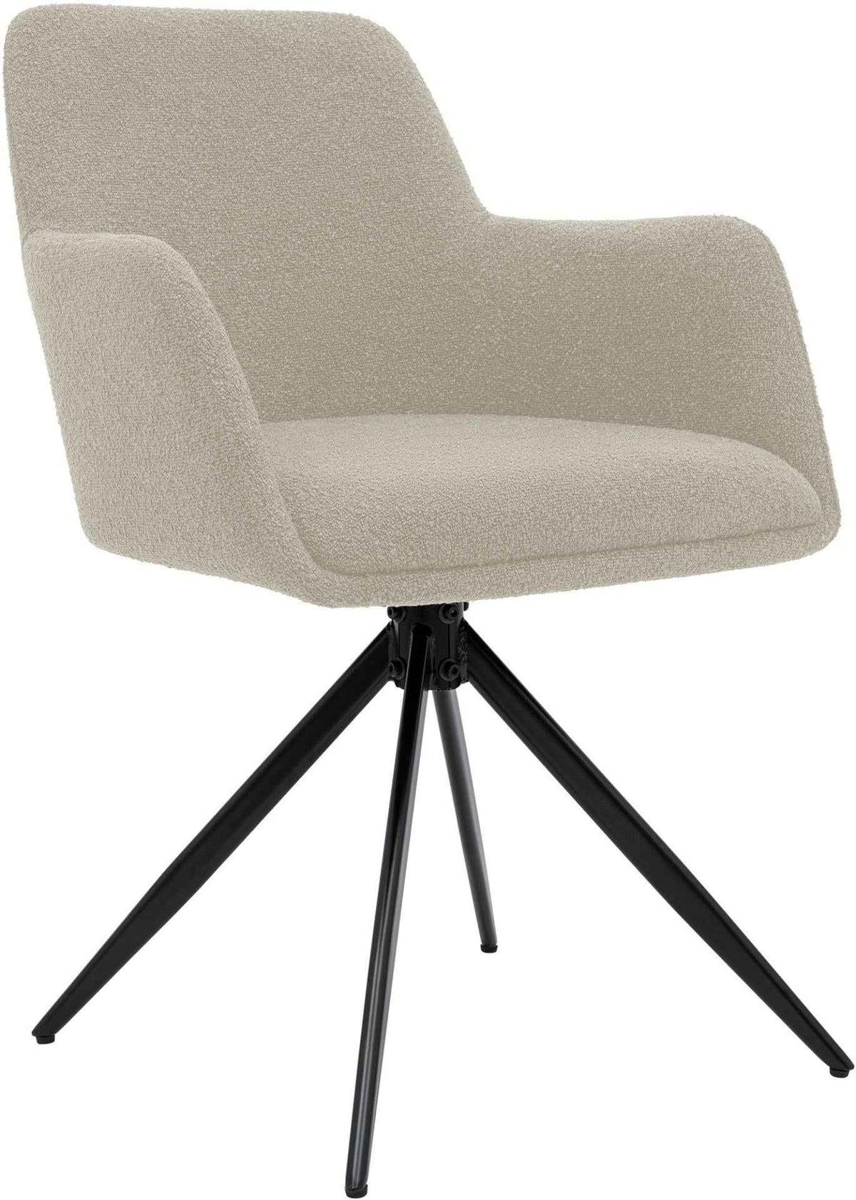 Eetkamerstoel Olema Teddy stof taupe taupe