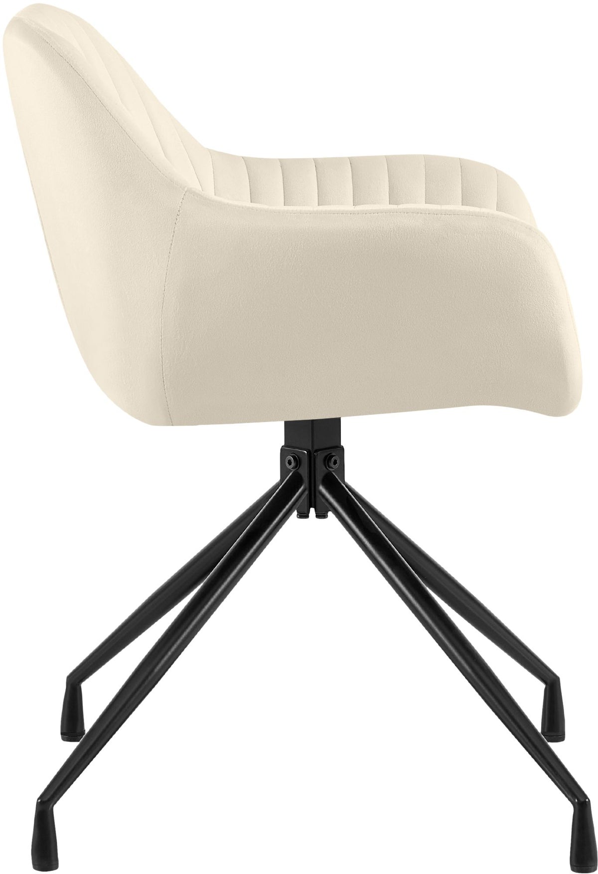 Set van 2 eetkamerstoelen Welby creme,Fluweel creme