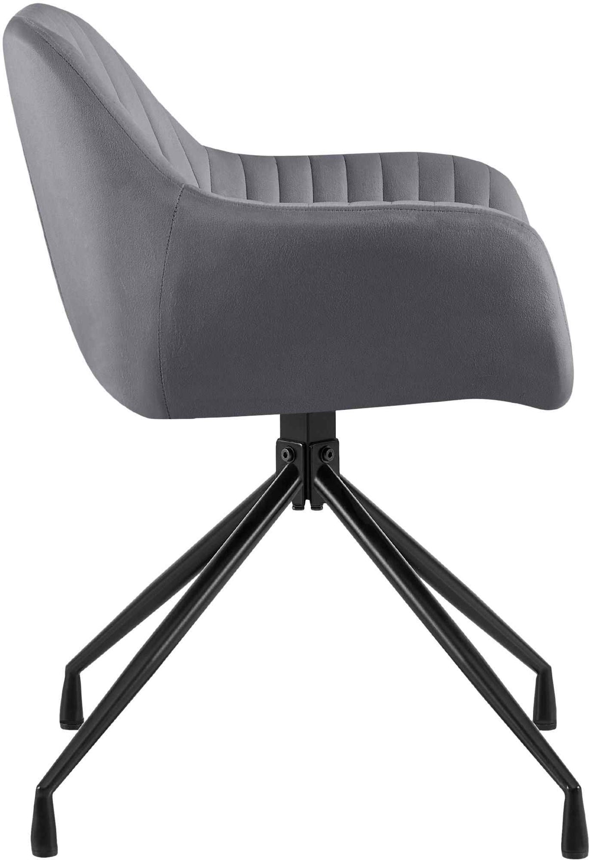 Set van 2 eetkamerstoelen Welby donkergrijs,Fluweel dunkelgrau