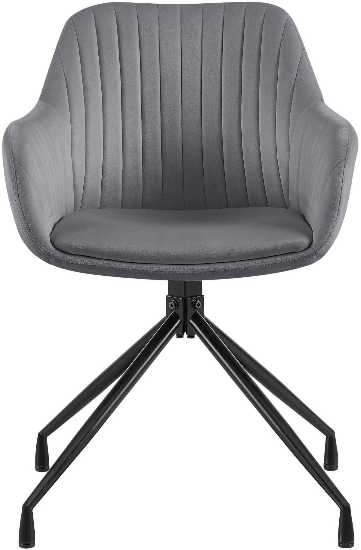 Set van 2 eetkamerstoelen Welby donkergrijs,Fluweel dunkelgrau