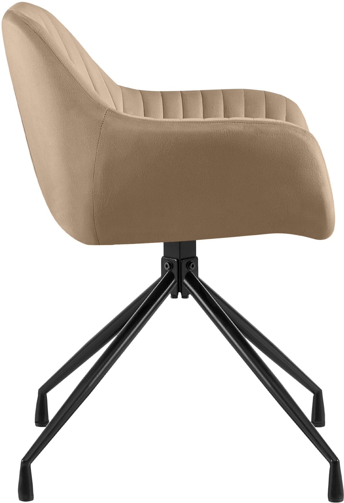 Set van 2 eetkamerstoelen Welby taupe,Fluweel taupe
