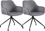 Set van 2 eetkamerstoelen Welby donkergrijs,Fluweel dunkelgrau