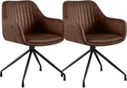 Set van 2 eetkamerstoelen Welby donkerbruin,Vintage kunstleer dunkelbraun