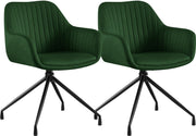 Set van 2 eetkamerstoelen Welby groen,Fluweel grün
