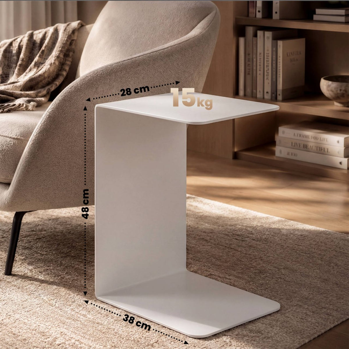 Bijzettafel Selby wit,48 cm weiß