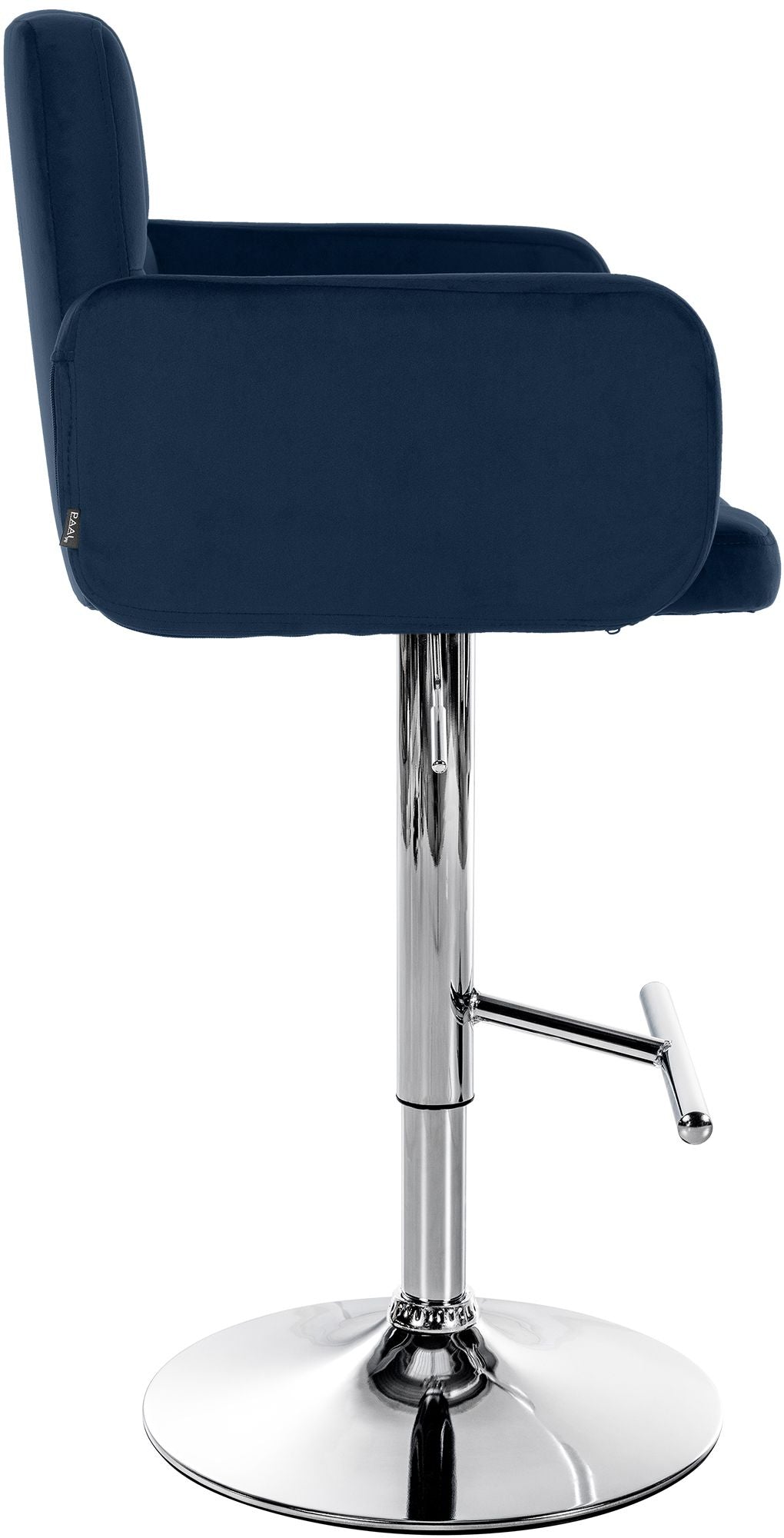 Barhocker Los Angeles Samt chrom blau