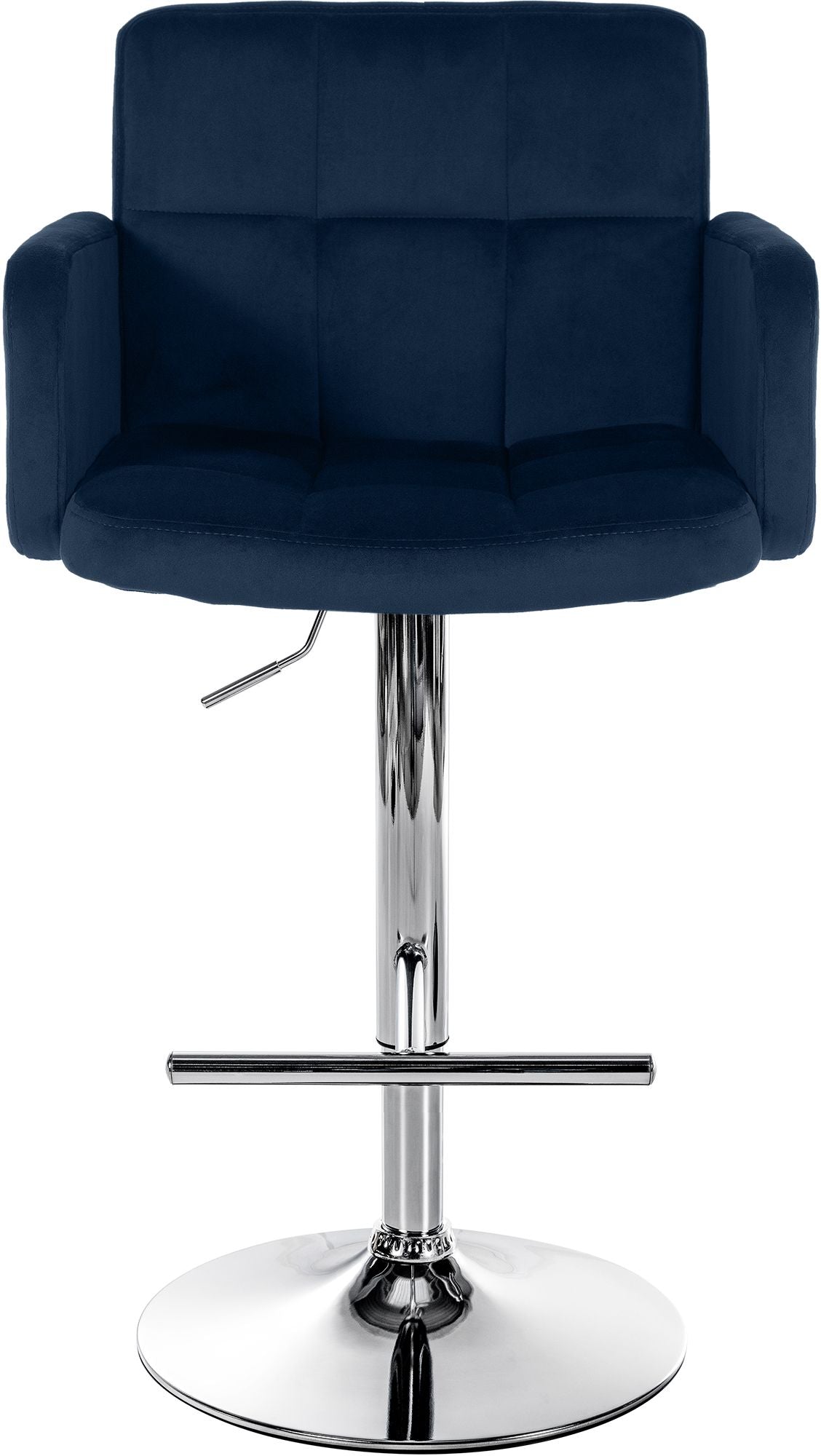 Barhocker Los Angeles Samt chrom blau