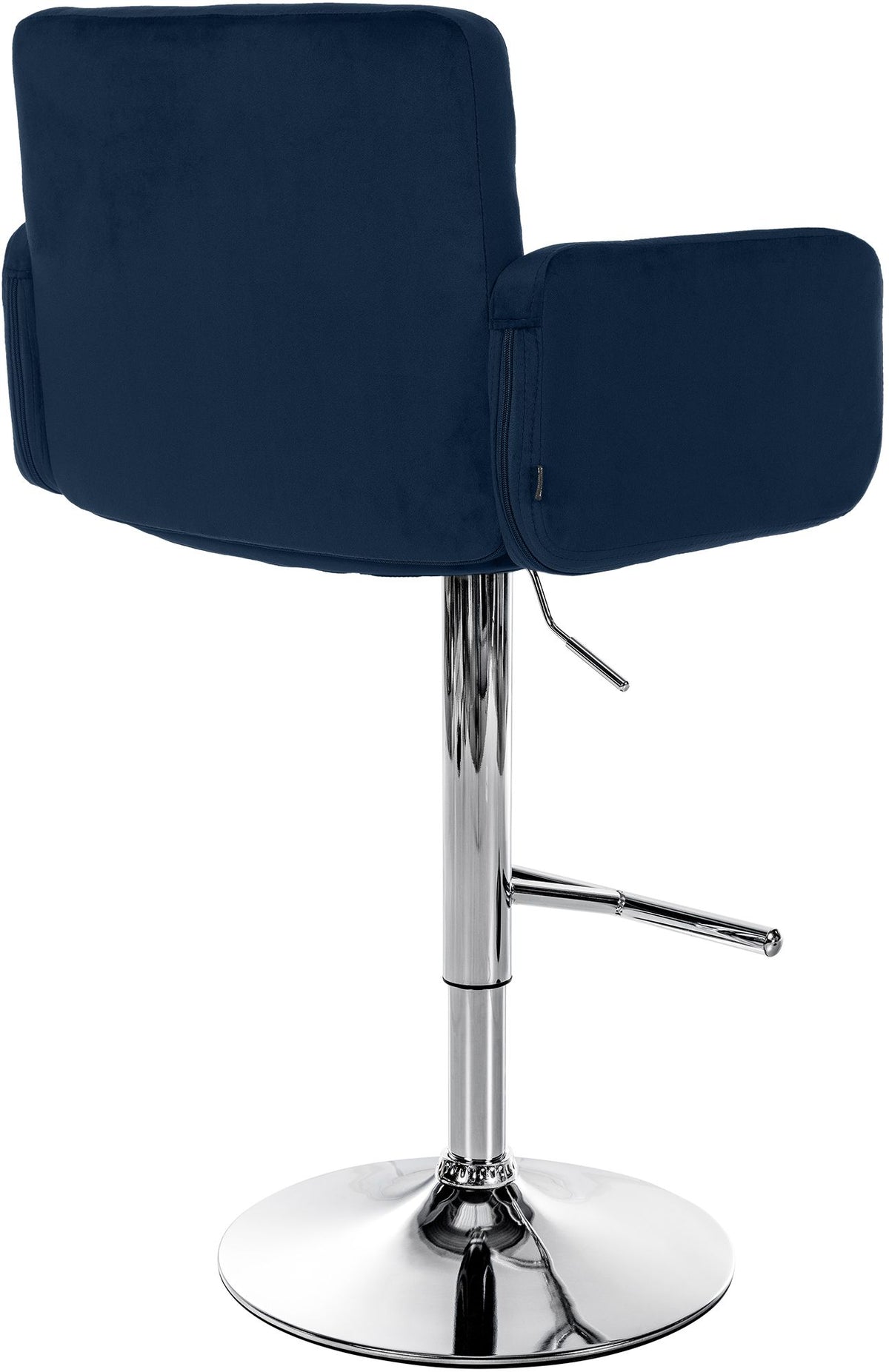Barhocker Los Angeles Samt chrom blau