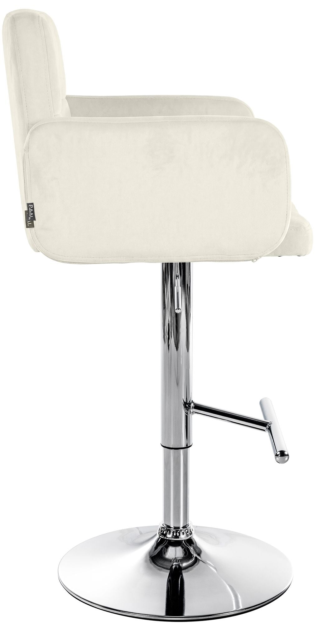 Barhocker Los Angeles Samt chrom creme