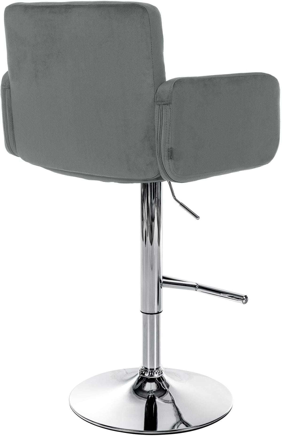 Barhocker Los Angeles Samt chrom grau