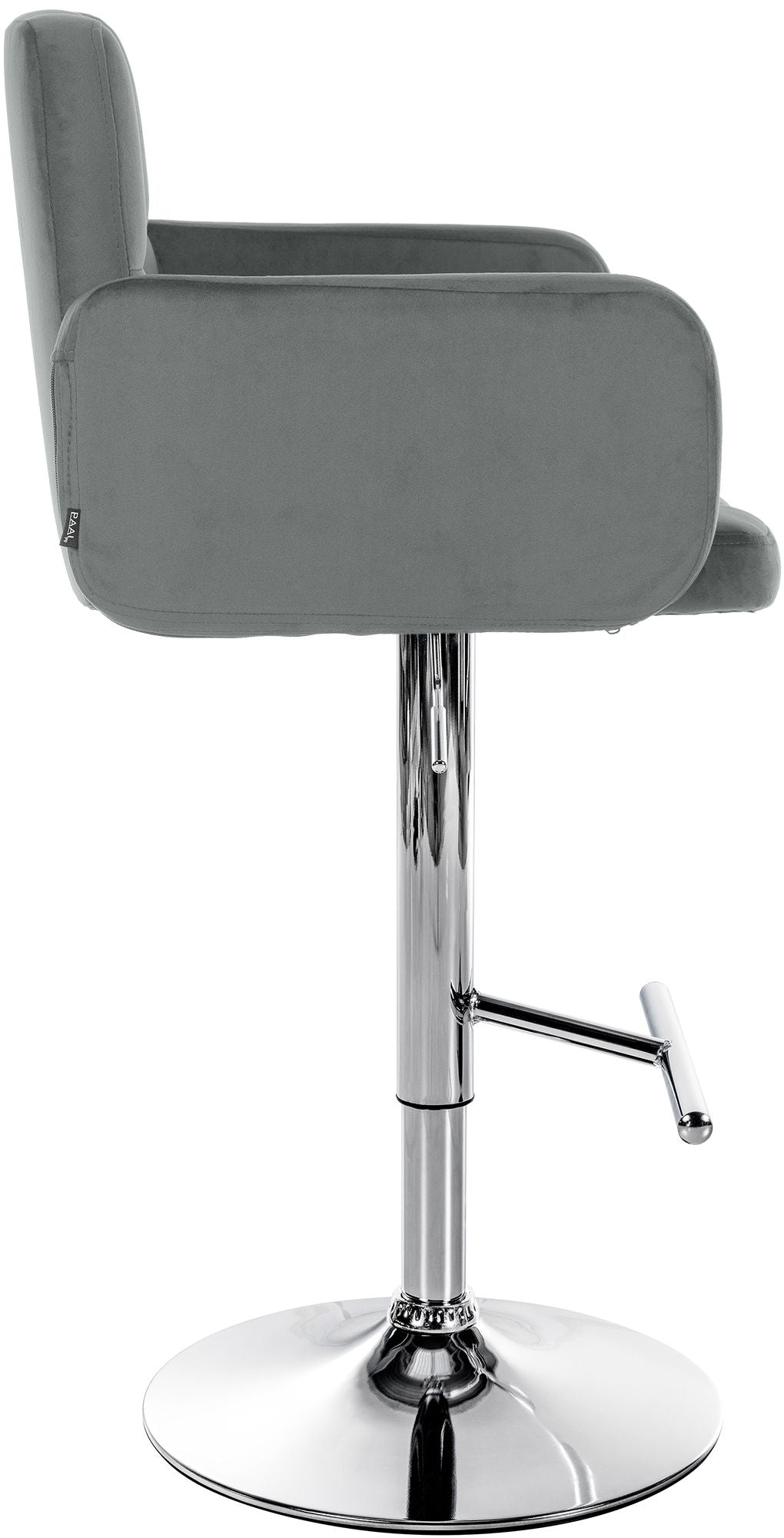 Barhocker Los Angeles Samt chrom grau