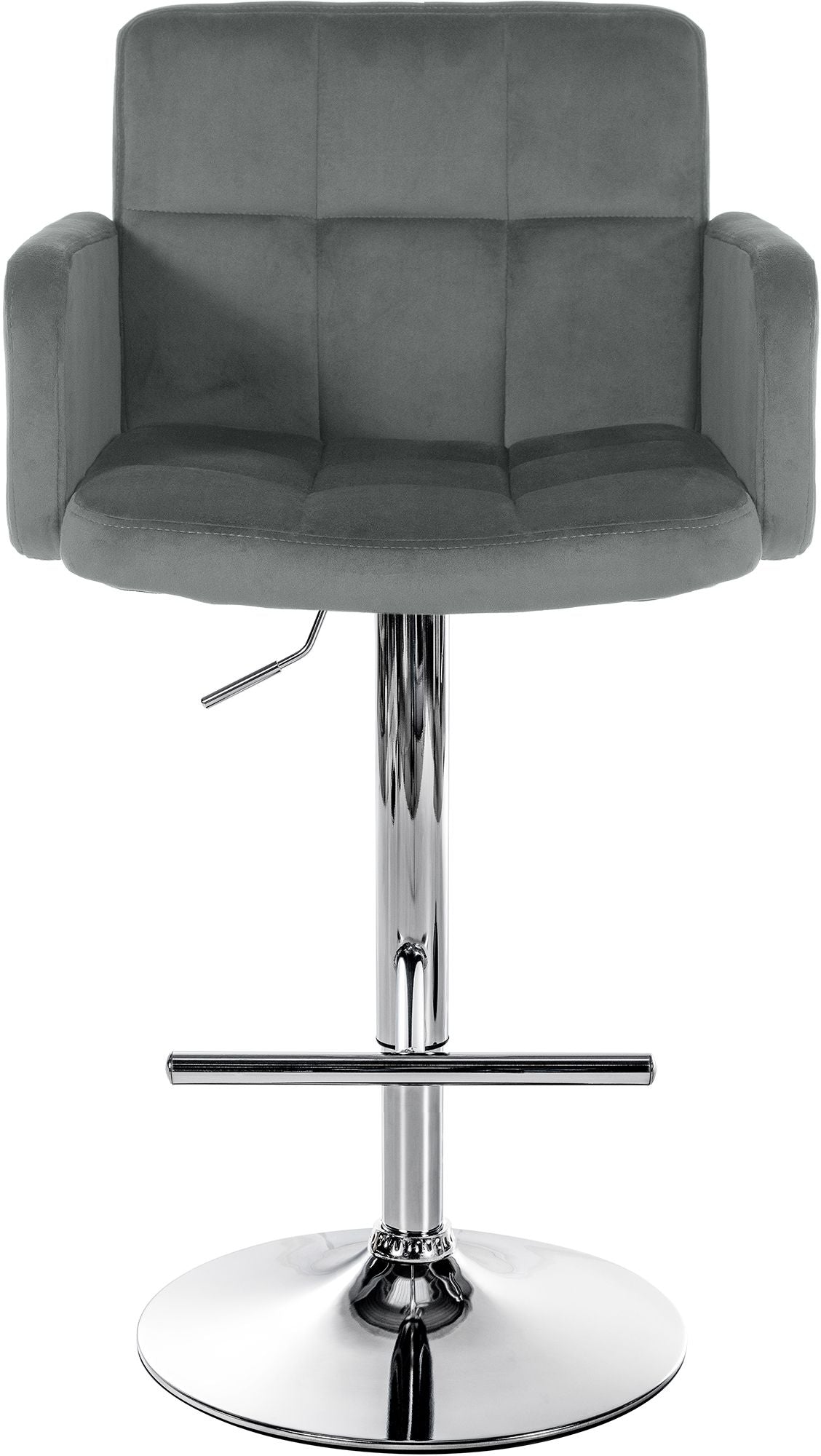 Barhocker Los Angeles Samt chrom grau