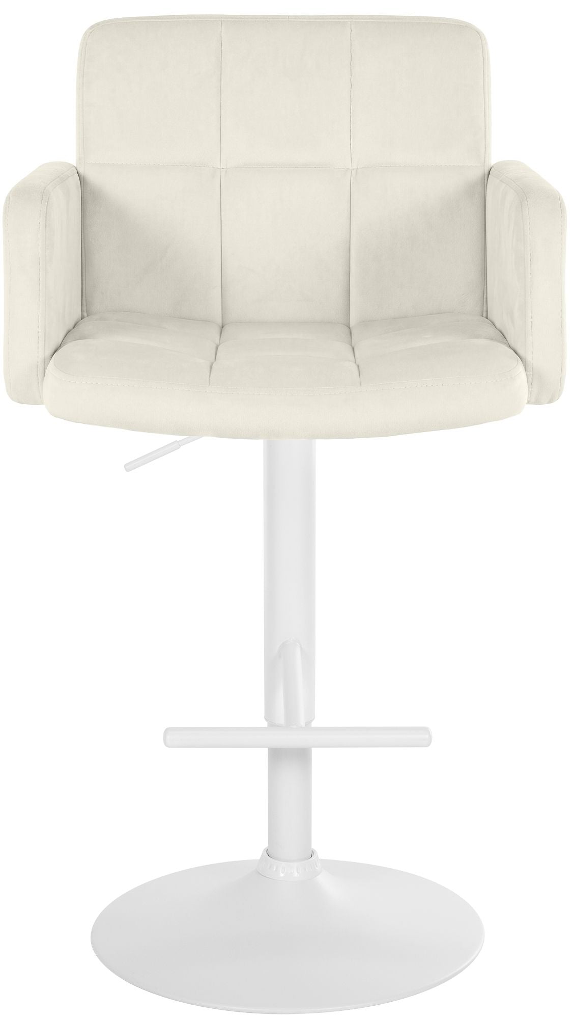 Barhocker Los Angeles Samt weiß creme