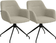 Set van 2 Eetkamerstoelen Merlinda met teddy stof taupe taupe