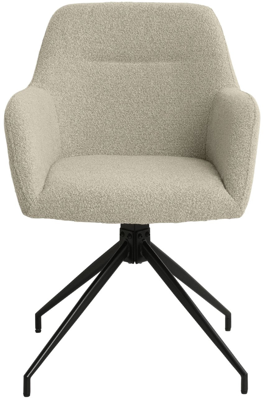 Set van 2 Eetkamerstoelen Merlinda met teddy stof taupe taupe