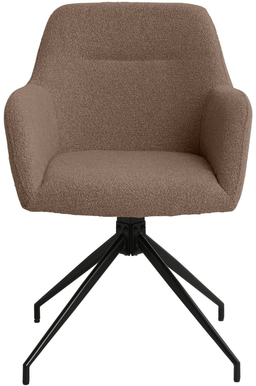 Set van 2 Eetkamerstoelen Merlinda met teddy stof bruin braun