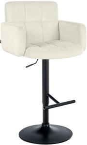 Barhocker Los Angeles Samt schwarz creme