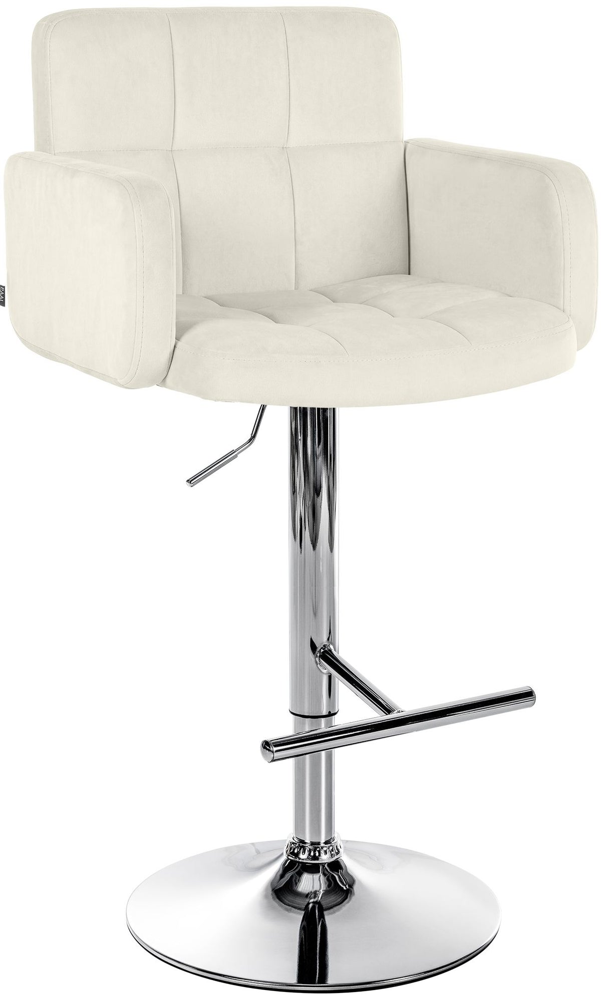 Barhocker Los Angeles Samt chrom creme