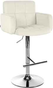 Barhocker Los Angeles Samt chrom creme