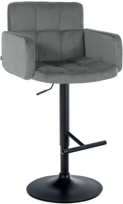Barhocker Los Angeles Samt schwarz grau
