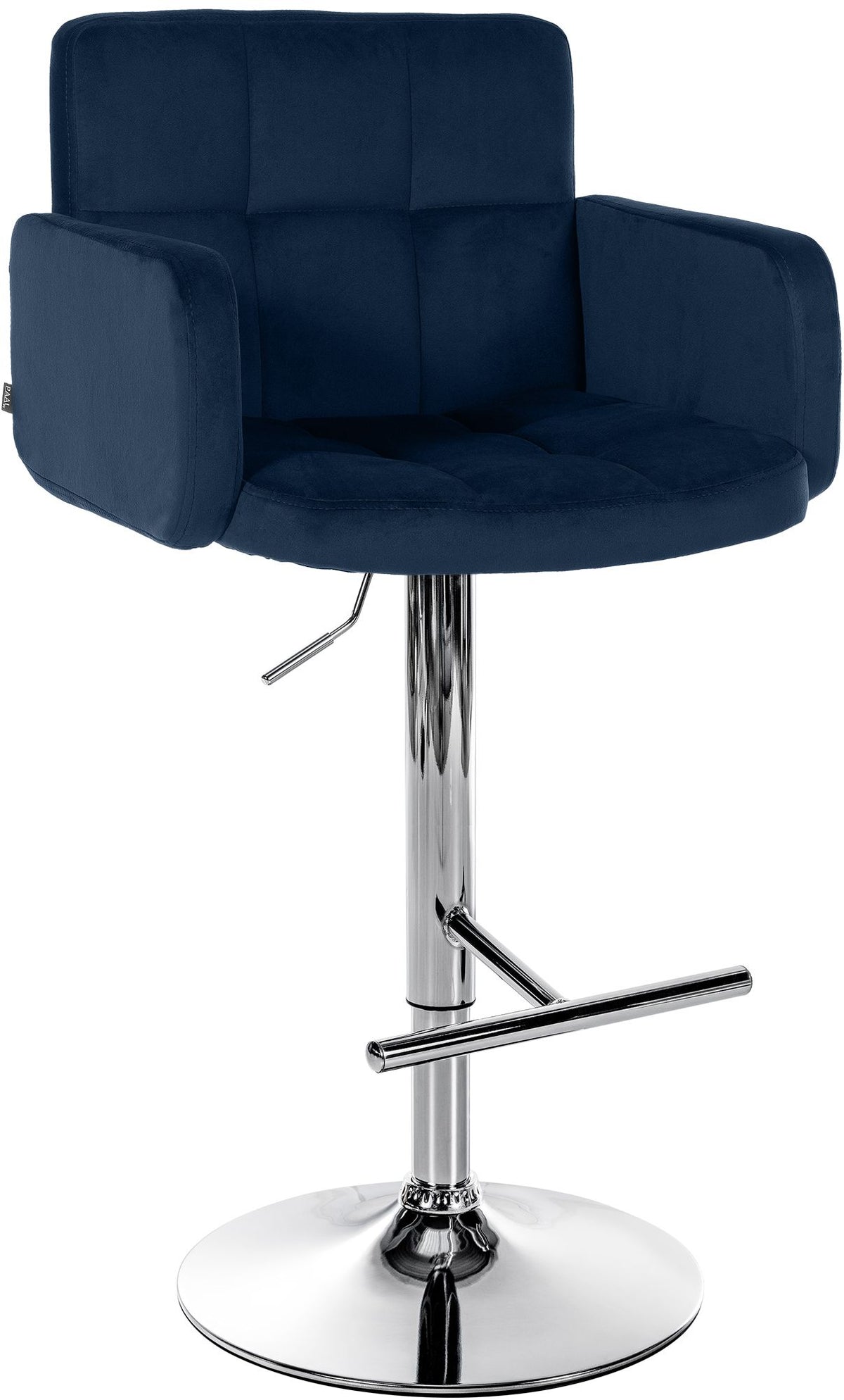 Barhocker Los Angeles Samt chrom blau