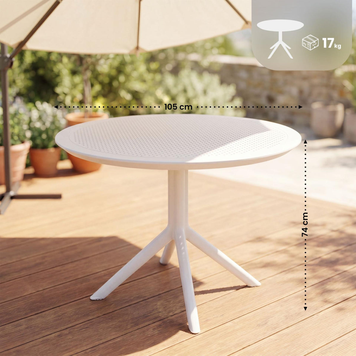 Tafel Sky 105 cm wit weiß