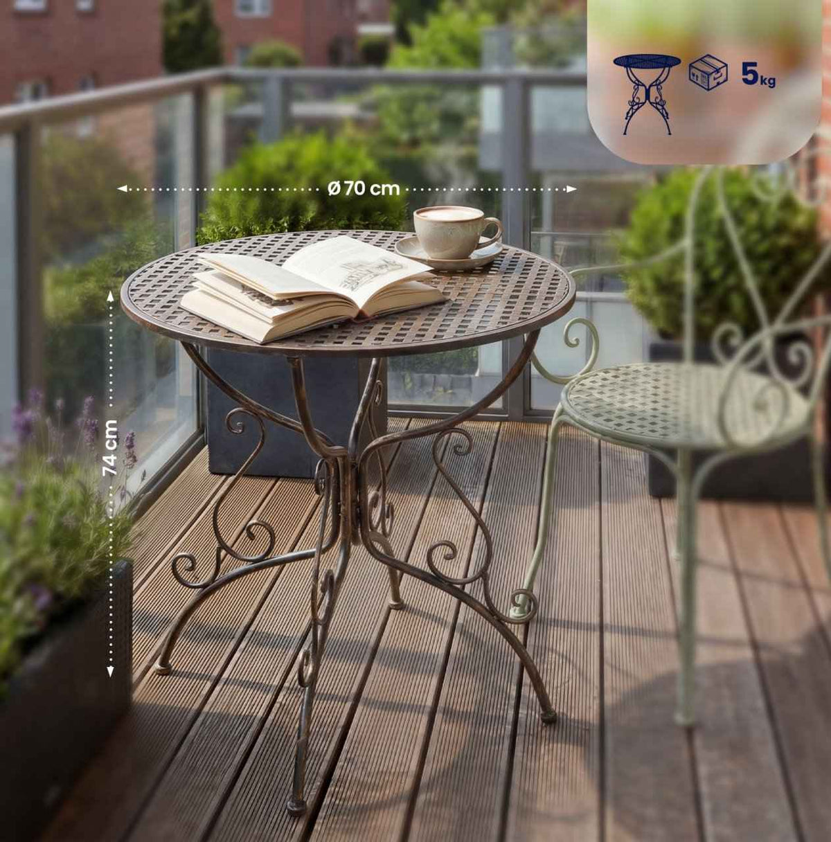 IJzeren tafel Amanda bronzen bronze