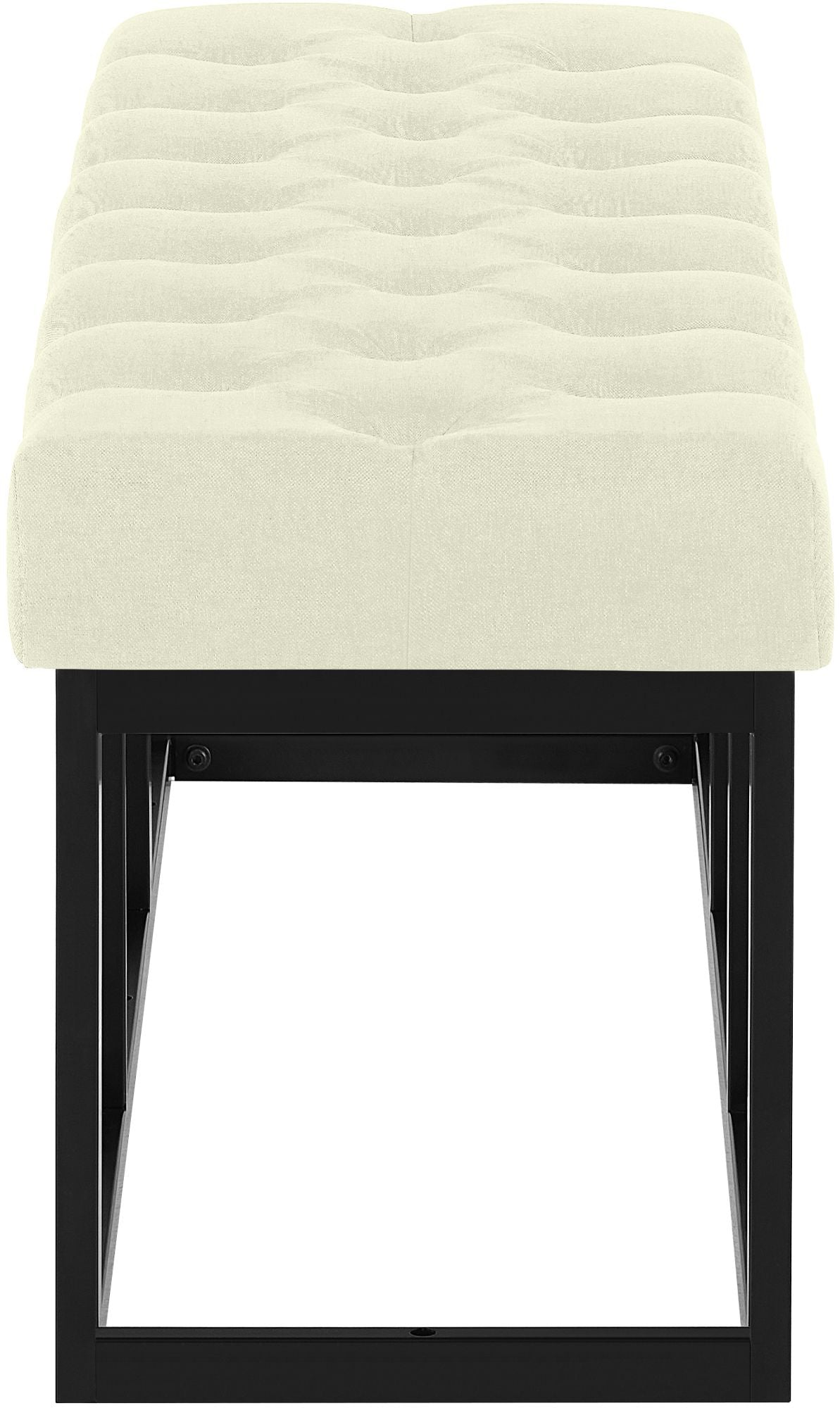 Zitbank Amun stof met zwart onderstel creme,120 cm creme