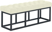 Zitbank Amun stof met zwart onderstel creme,120 cm creme