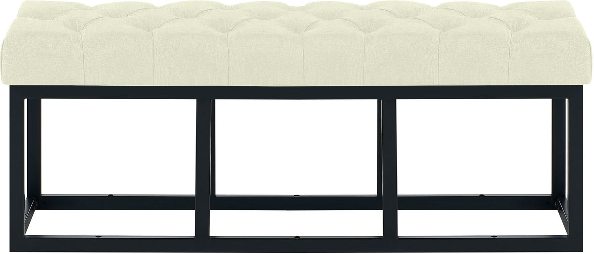 Zitbank Amun stof met zwart onderstel creme,120 cm creme