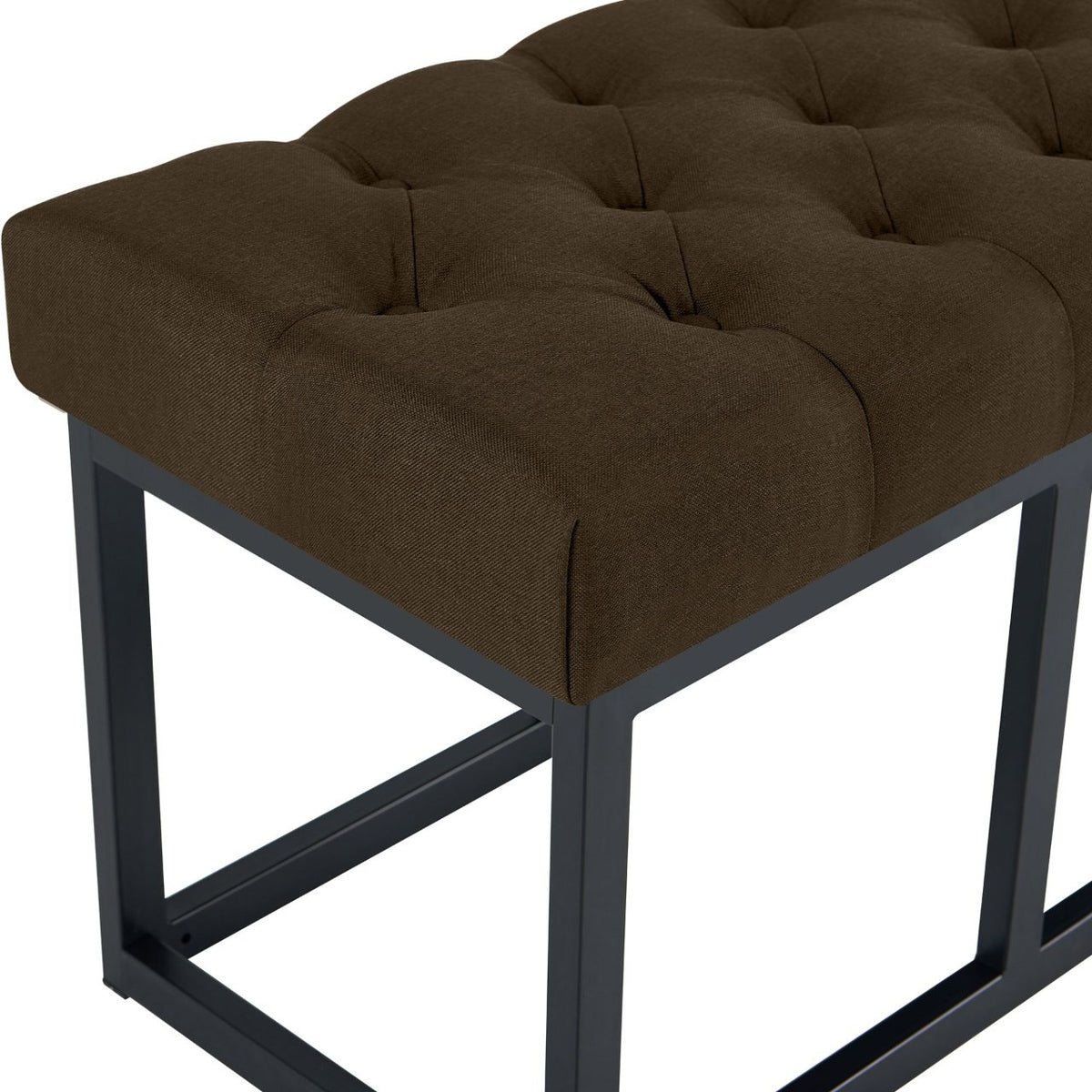 Zitbank Amun stof met zwart onderstel bruin,150 cm braun