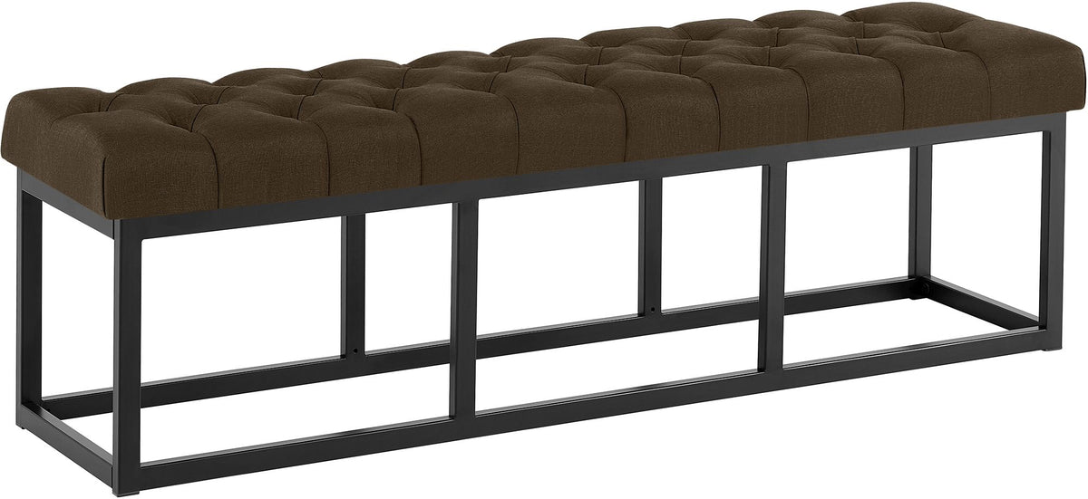 Zitbank Amun stof met zwart onderstel bruin,150 cm braun