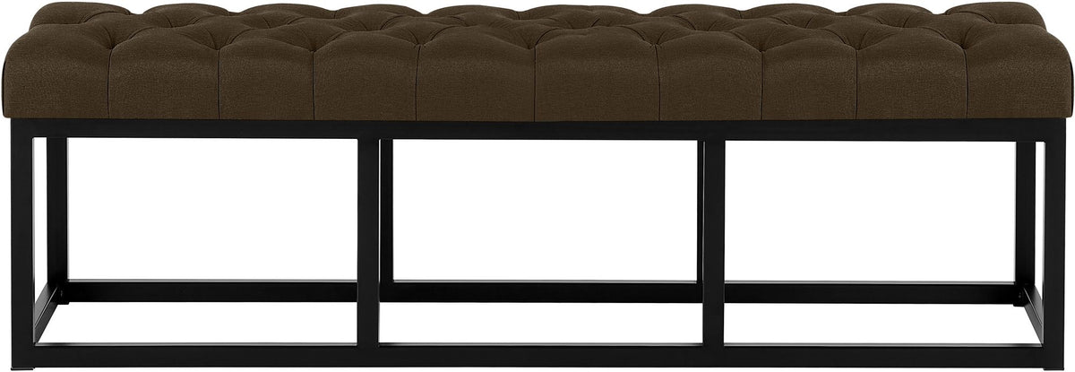 Zitbank Amun stof met zwart onderstel bruin,150 cm braun