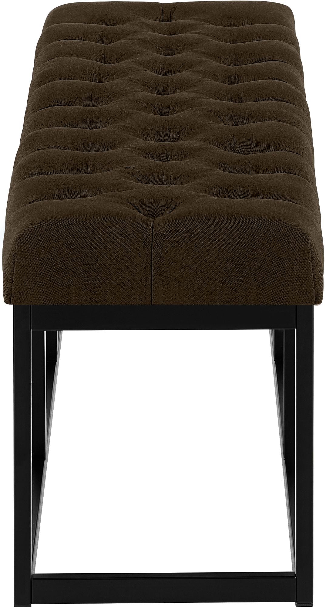 Zitbank Amun stof met zwart onderstel bruin,150 cm braun