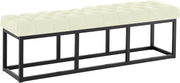 Zitbank Amun stof met zwart onderstel creme,150 cm creme